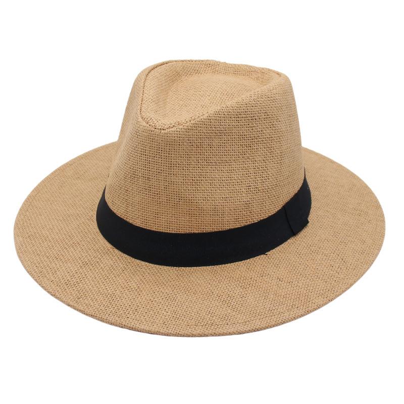 Wish Straw Hat Nostalgic Visor Breathable Cool Hat Model Jazz Hat Men'S And Women'S Beach Hat Mike