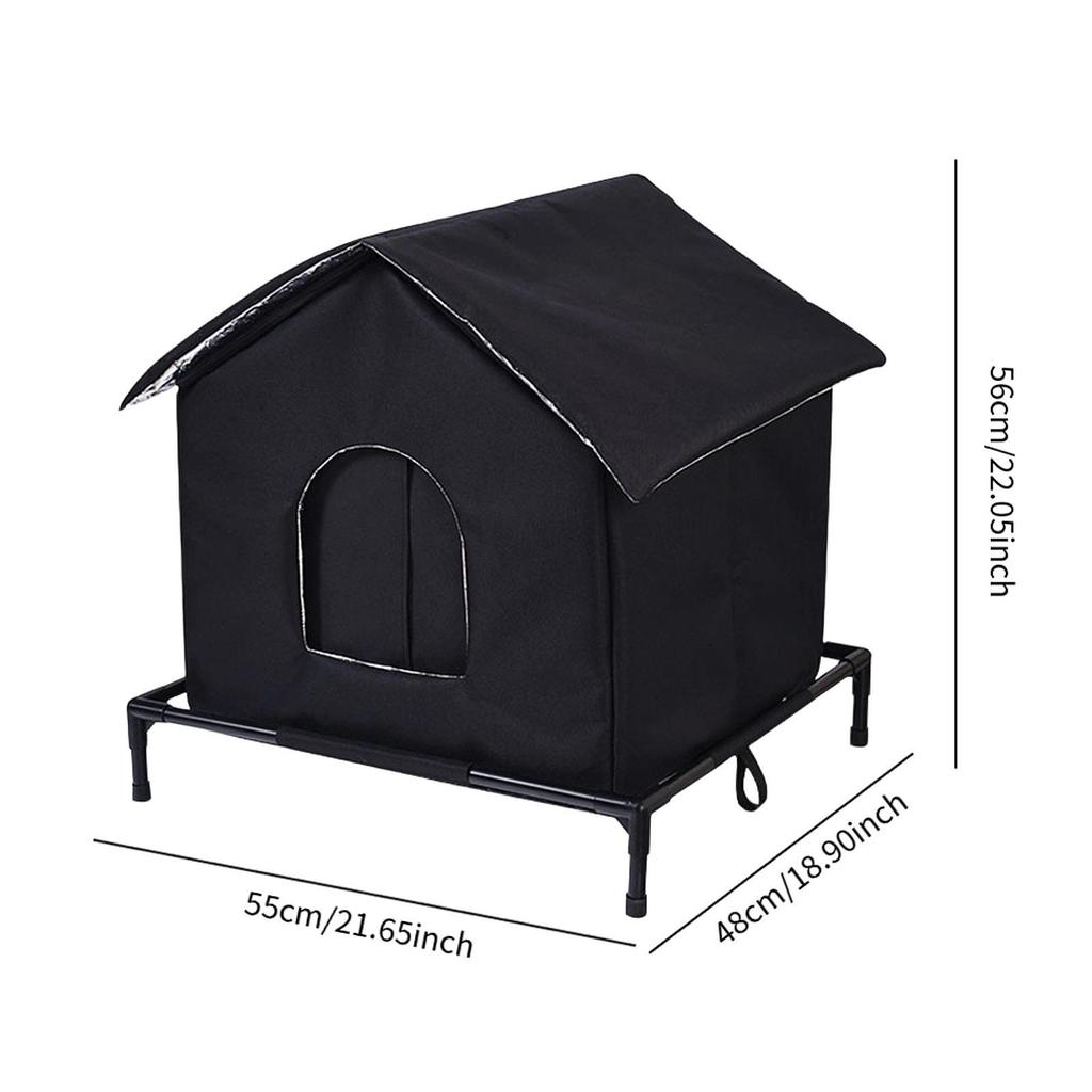 Premium Oxford Cloth Outdoor Cat House Insulated Waterproof Stray Shelter for Outdoor Cats Winter Windproof Design