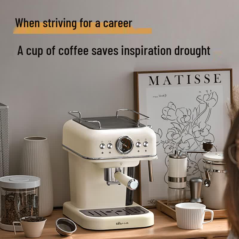 Little Bear Retro 20-Bar Espresso Machine with Milk Frother CN plug (adapter included)