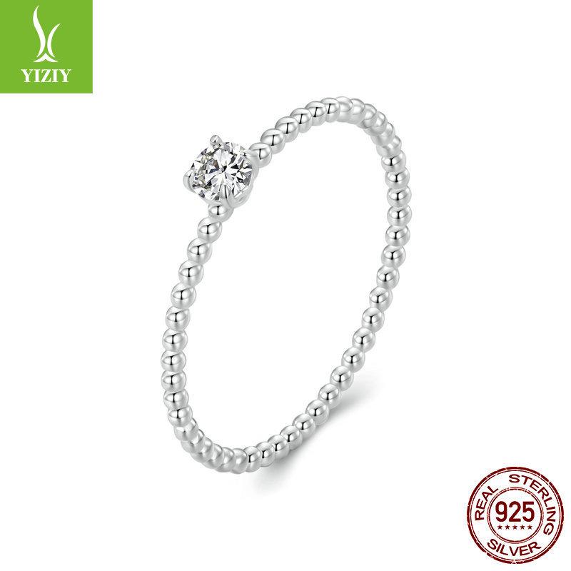 

Изящное кольцо с круглыми бусинами, кольцо с муассанитом на стенке, повседневное универсальное, можно носить в сочетании с кольцом из стерлингового серебра S925. 7