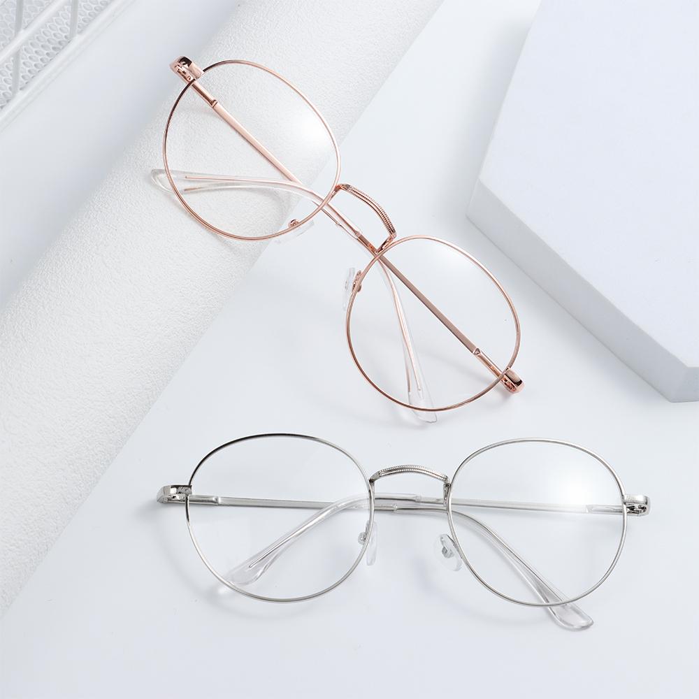 Vintage Portable Vision Care Metal Round Glasses Women Men Oversized Optical Glasses Spectacles Eyeglasses Frame