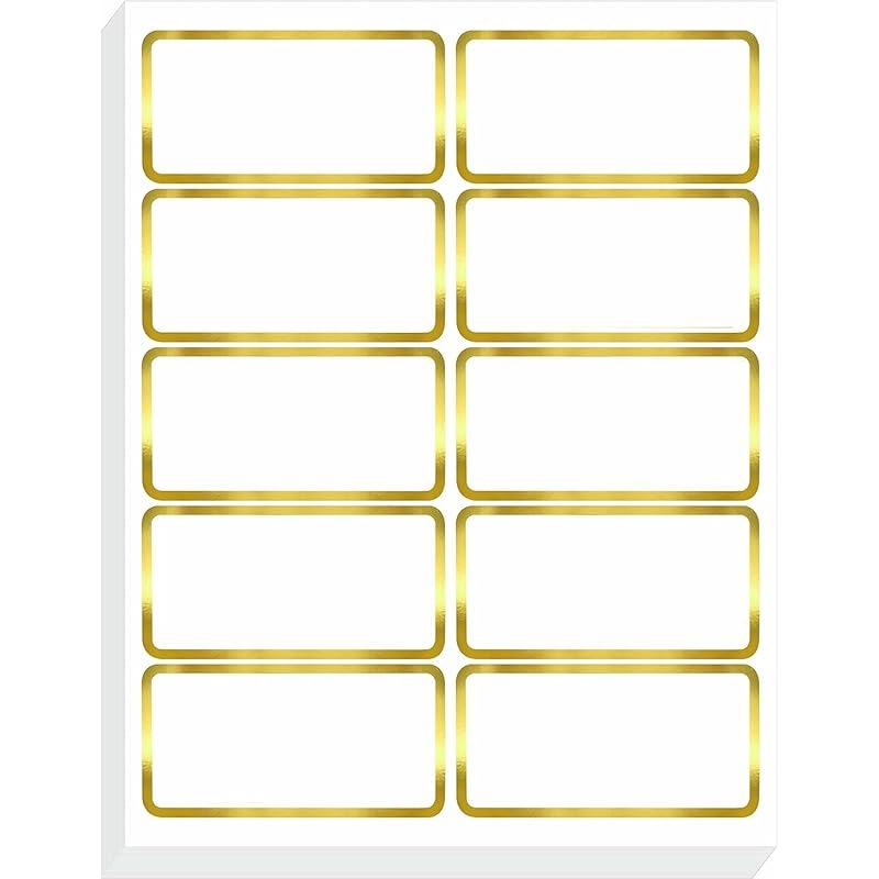 True-Ally 140 Pcs Golden Metallic Name Labels, Blank Name Tag Stickers With Permanent Adhesive Writable Stickers With Me