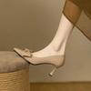 Fashion With Bow on Heeled Pointed Toe Woman Pumps Shoes for Women High Heels Stilito Chic Point Footwear Discount Elegant Dress Stylish