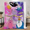 Adventure Time Coperte Spesse per l'Inverno Coperta Letto Lavorata a Maglia a Quadri Casa e Decorazione Biancheria da Letto in Microfibra Asciugamano da Spiaggia Coperta per Riposo