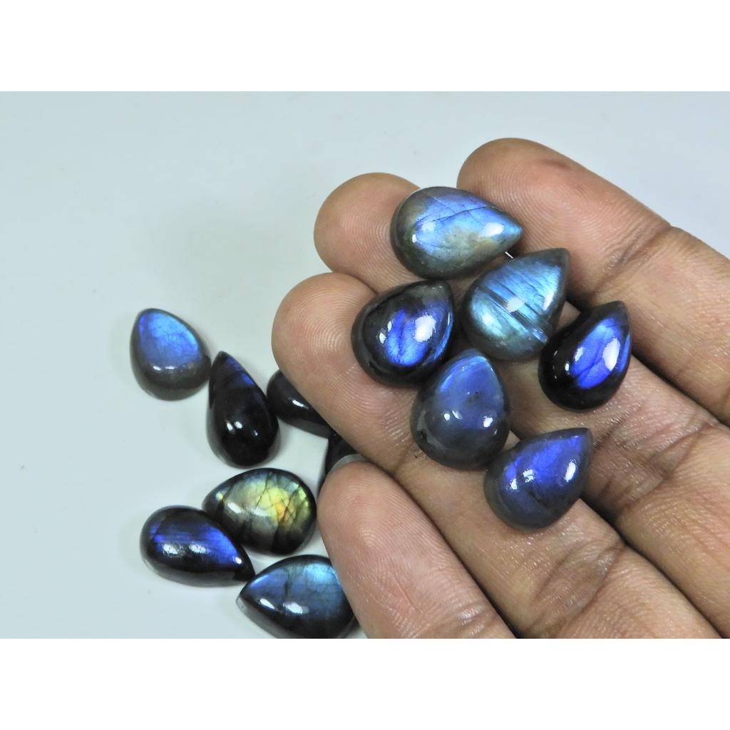 10X16-12X17MM Natural Blue Labradorite Pear Cabochon Gemstone 18Pcs Lot SY-319