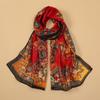  New Fashion Print Design Women Silk Scarf Shawl Elegant Headscarf Convinient Bandage Hijabs Chiffon Muslim Wrap Scarves