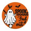 Halloween Ghost Door Sign Spook Around Find Out Welcome Sign Front Porch Hanging Wooden