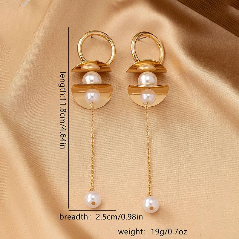 

Европейский и американский тренд Французский ретро с жемчугом Длинные серьги-кисточки с шипами Нишевый дизайн Серьги Ювелирные изделия для ушей