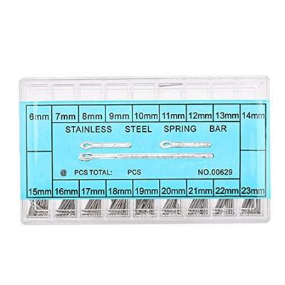 Stainless Steel Spring Bar Set for Watch Repair, 6-23mm, 18 Sizes, 20 Pieces Each, 360 Pieces Watch Strap Pin Kit