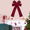 Large Size Christmas Red Velvet Bow Reusable Classic Christmas Tree Bow Pendant Extended Ribbon Christmas Wreath Bow-knot Stair