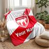 Monaco FC Custom Name Text Flannel Blanket Soccer Logo Personalized Fleece Throw Blanket Special Gift For Sofa Bedroom Home