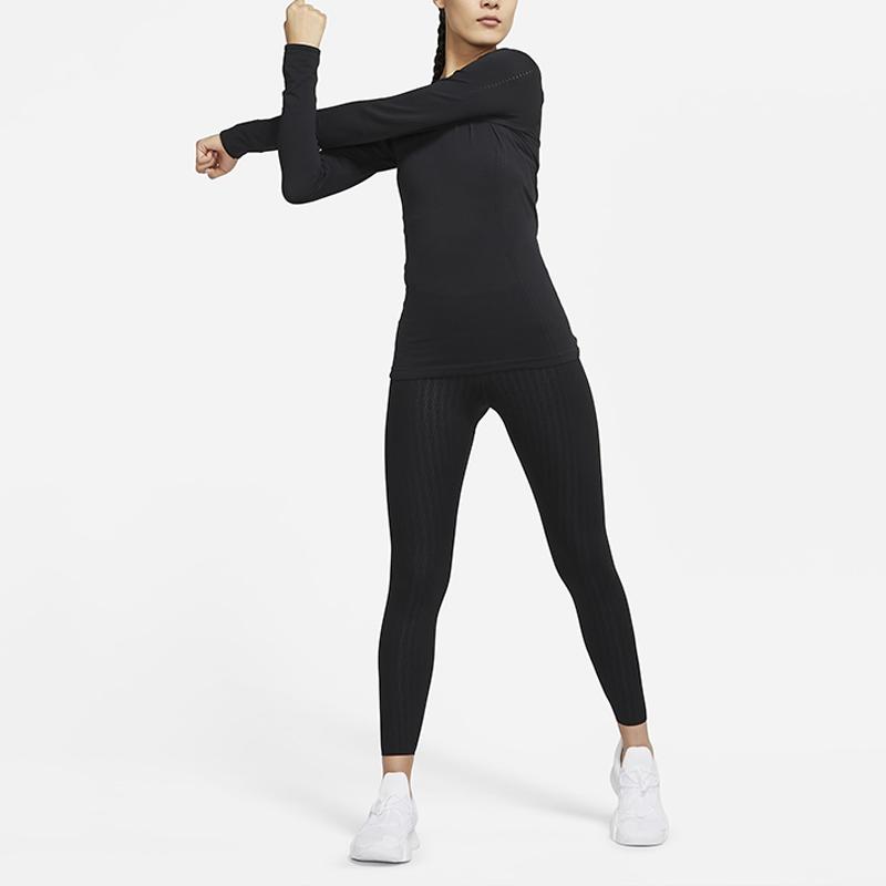 Nike Dámské fitness legíny Dri-Fit One Luxe s potiskem a středně vysokým pasem, černé DM7261-010