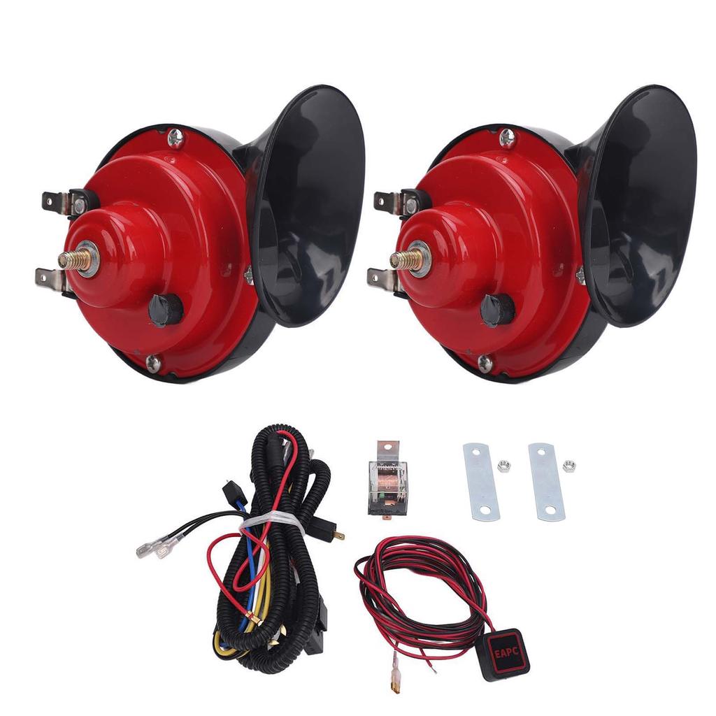 Pair of 12V UTV Horn Kit Super Loud with Switch Harness Relay Replacement for Polaris Ranger RZR General Ranger