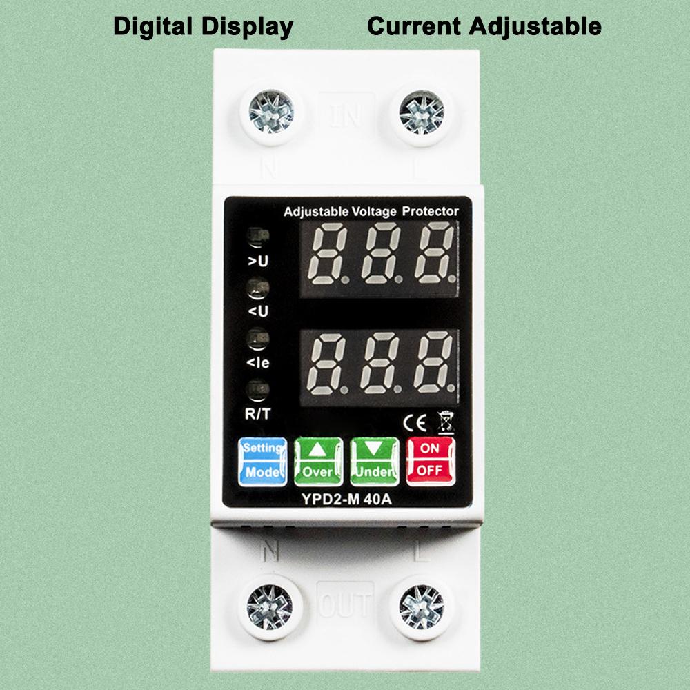 Dual Displays Self-reset Protector Overvoltage Undervoltage Current Adjustable Circuit Breaker Automatic Reclosure Switch