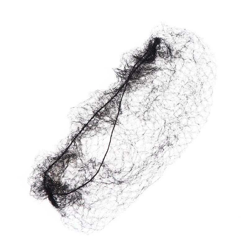 100X Black Invisible Hair Nets Elastic Edge Mesh Hairnet Stretch Hairnet Cover