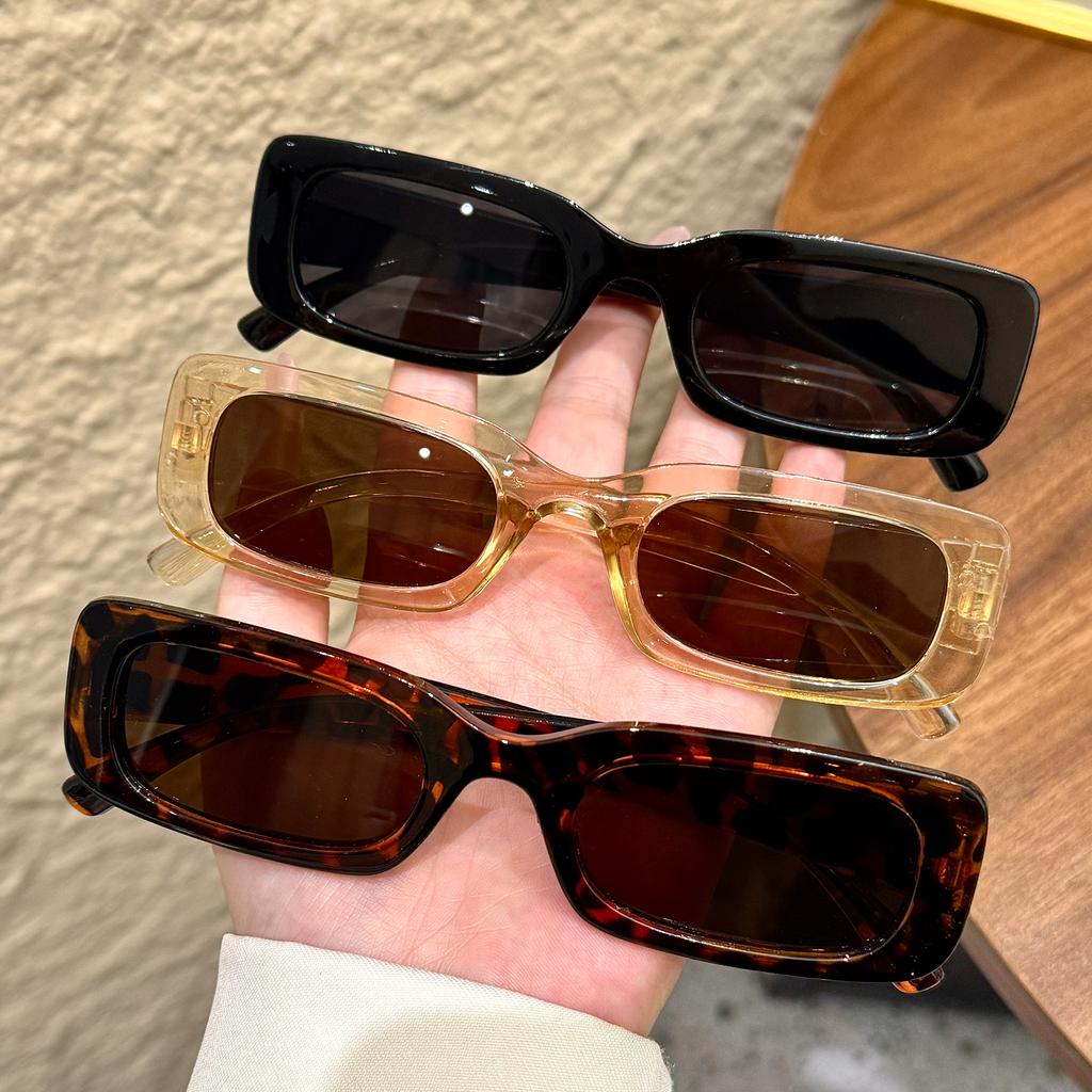 3Pcs Fashionable Rectangular Glasses with a Retro and Trendy Vibe, Suitable for the Beach, Outdoor Activities, and Street Style