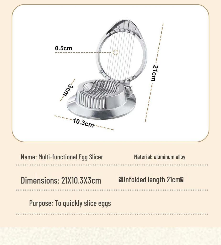 Multifunktionell äggskärare i aluminiumlegering för century- och vanliga ägg