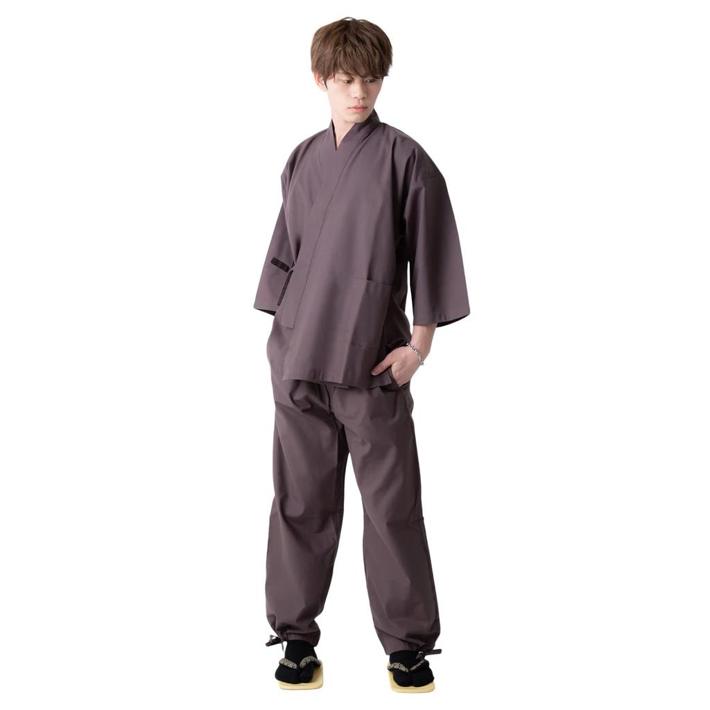 Samue Size Perfect Gift for Day or Respect for the Aged Day [KIMONOMACHI] Men's Kimono, Year-Round, Brown, L, Father's