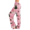 Women's Christmas Print Casual Pants with No Pockets for Holiday Lounging