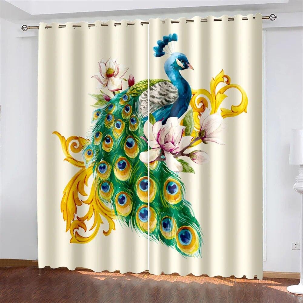 Green Peacock Luxury Curtains For Living Room On Sale Window Curtains The Bedroom Modern Curtains 260 High Drapes