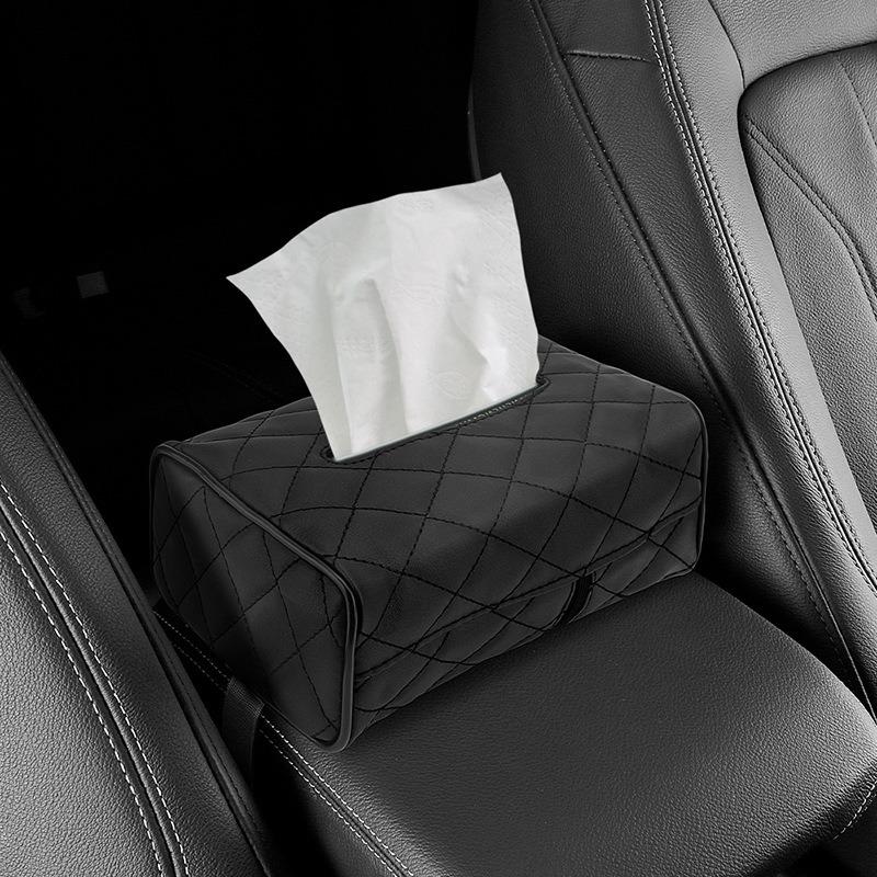 Car Tissue Box Buggy Bag Car Armrest Box Tissue Bag Hanging On Chair Back Tissue Bag DIY Diamond Grid Paper Extraction Box