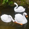 Garden Ornament Swan Garden Decor Resin Simulation Floating White Swan Figurine Ornament for Landscape Yard Gardening Decoration