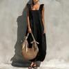 Sleeveless Square Neck Ruffle Strap Maxi Dress Loose Fit Casual Lightweight Summer Dress for Women Beachwear