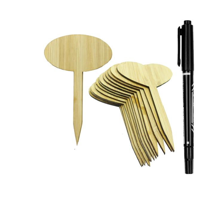 Modern 50-Piece Bamboo Plant Label Wood T-Type Markers Pen Tag for Garden Potted Plants Stylish Outdoor Plant Tagging