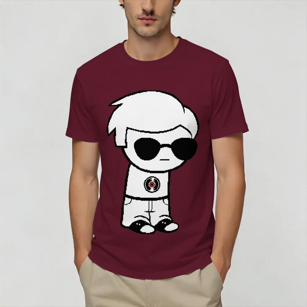 Homestucks Dave Strider T-Shirt Sommer Harajuku T-Shirts Unisex 100% Baumwolle Rundhals Oversized Oberteil T-Shirts Kurzarm Y2K Lustiges T-Shirt