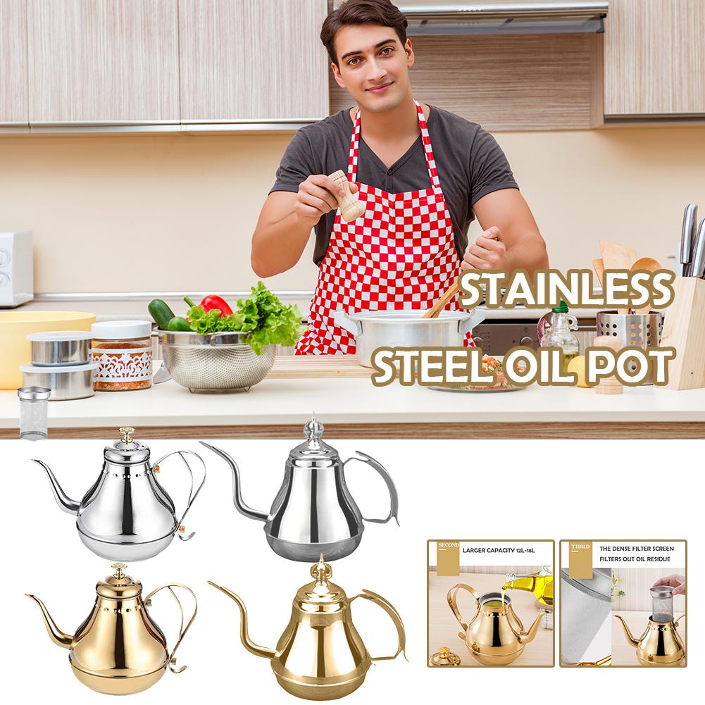 Stainless Steel Oil Pot Oil Filter Large Capacity Multifunction Pot Oil Supplies Home Kitchen Pot Restaurant Accessories Wa P1D2