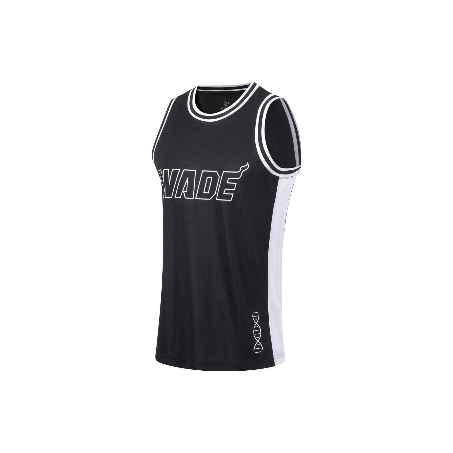 Li-Ning Way Of Wade Graphic Basketball Jersey Black White Men s AAYT051-14 S