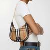 Burberry Highlands Zip Closure Design Equestrian Knight Logo Plaque Cotton Mini Shoulder Bag Women shoulder bag Beige 81235771