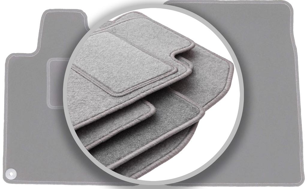 Gray car mats for: Peugeot 407 coupe, sedan, station wagon (2004-2011)