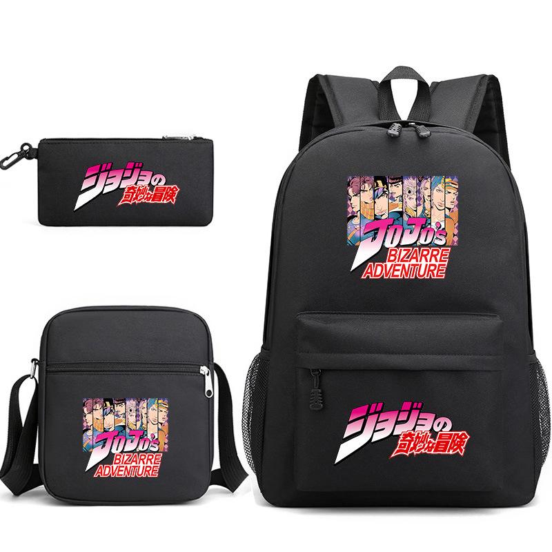 Anime Oo'S Wonderful Adventure Peripheral Schoolbag Pencil Bag + Diagonal Hanging Bag + Backpack Three-Piece Set