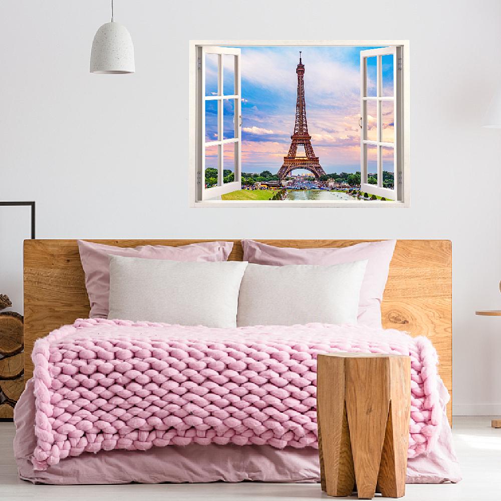 1set PVC Wall Stickers Wall Decoration Building 350x900mm 2 sheets/set