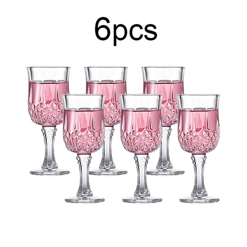 

160ml Goblet 6pcs Wine Glasses Set Home Creative Gifts for Housewarming Party Wedding Anniversary Transparent European Wine Cups
