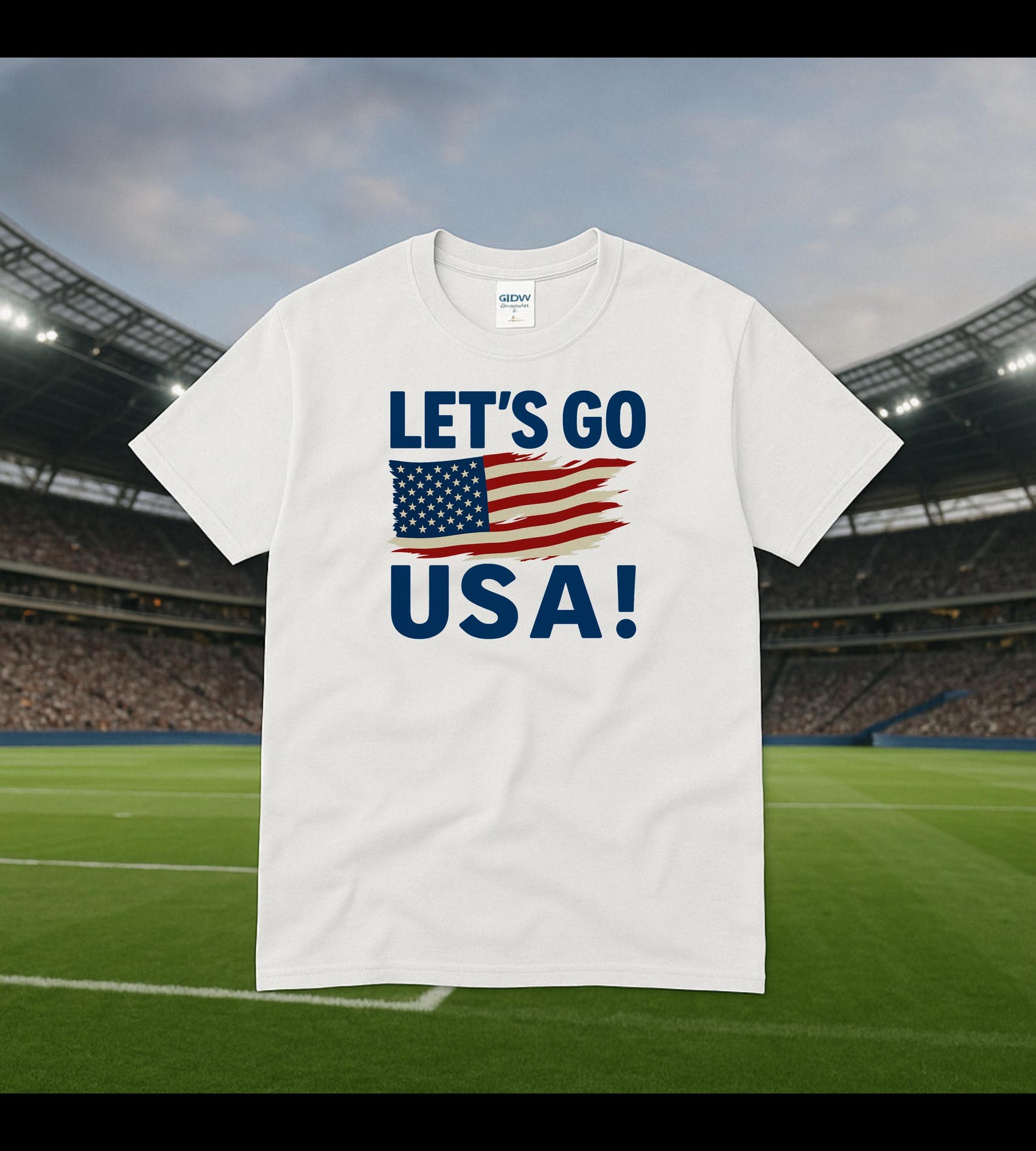 Let s Go USA T-Shirt | World Soccer Fan Tee I USA Football Shirt M
