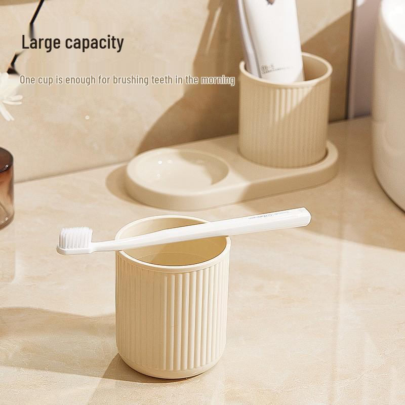 Elegant Transparent Wash Cups Set - Luxury Household Mouthwash and Toothbrush Cups Duo