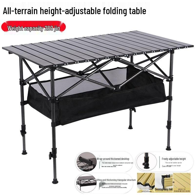 Verstellbarer Outdoor-Roll-up-Klapptisch für Camping und Grillen