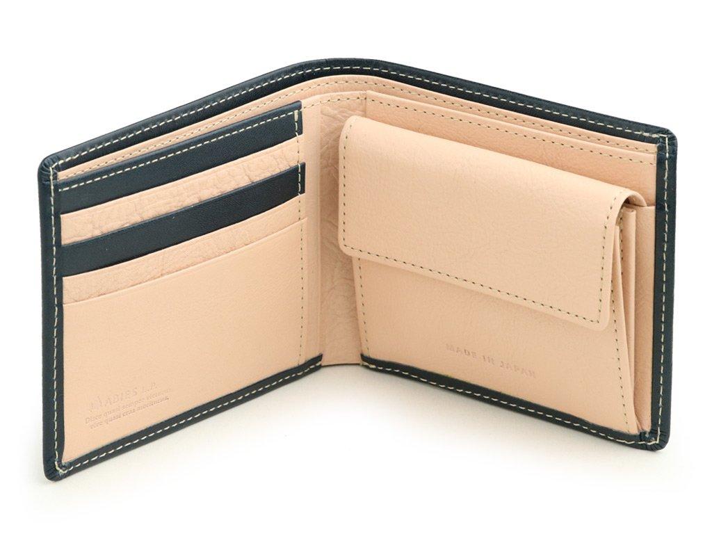 ABIES Japanese Tochigi Leather Cowhide Bifold Black Wallet,