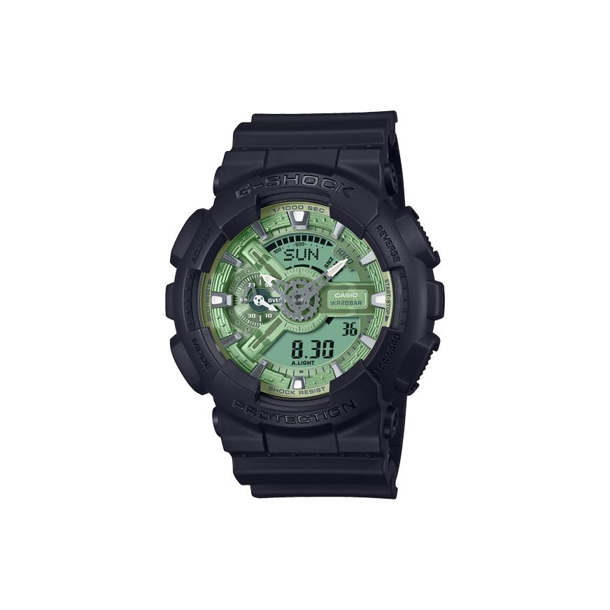 CASIO Unisex Liquid Crystal/Analog Dual Display Series Green Watch GA-110CD-1A3PR GA-110CD-1A3PR Green Regular Watch Box