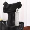 Silver Tide Full Diamond Tassel Personalized Design Earrings Temperament Earrings Exquisite Trend