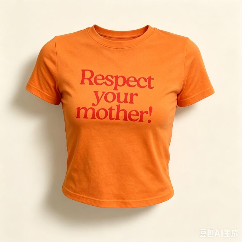 Pure Cotton Unisex Crop Tshirt Respect Your Mother Bold Red Letter Print Oneck Short Sleeve Casual Mothers Day Basic Tee
