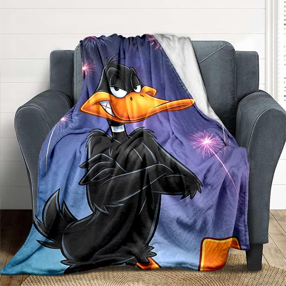 1 Stück Daffy Duck Flanell-Kuscheldecke Weich, Warm & Gemütlich für Sofa, Bett, Büro und Reisen Vielseitiges Ganzjahresgeschenk, Weihnachtsgeschenk