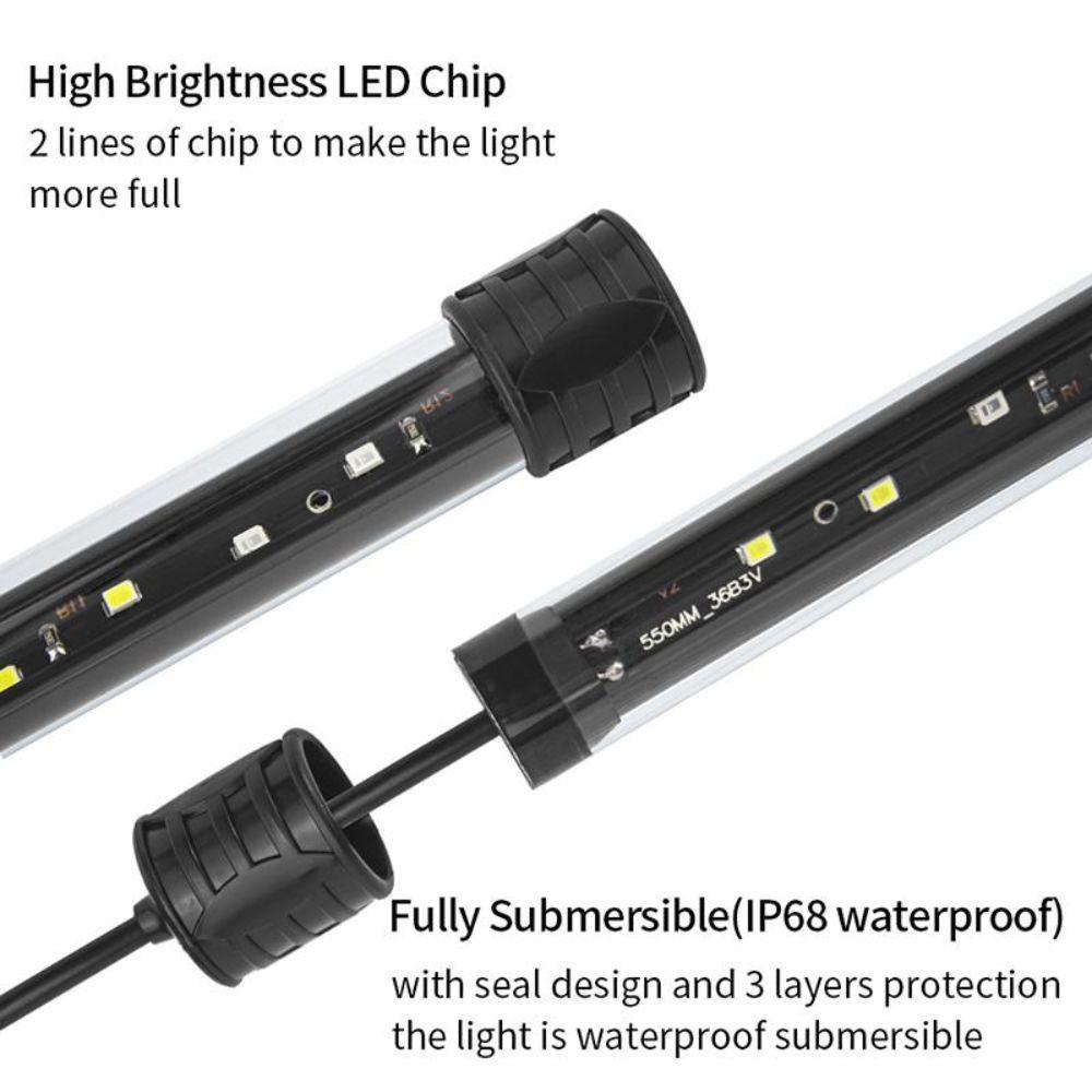 17-47cm Fish Tank Light Waterproof Plant Grow Lamp Durable Aquarium Light