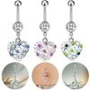 Simple Fashion Zircon Navel Ring Lady's Personalized Piercing Jewelry Heart Shaped Belly Button Ring Accessories