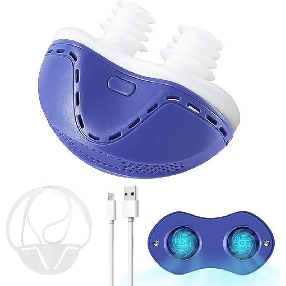 Anti Snoring Device - Mini SleepApnea Devices - Variable Anti Snoring Aid - Upgraded Stop Snoring Solution - Suitable for All Nose Shapes - Blue
