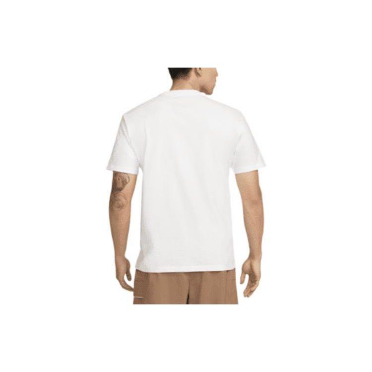 Nike T Shirts Men's White Crew Neck Moderate Straight Fit DQ1020-100