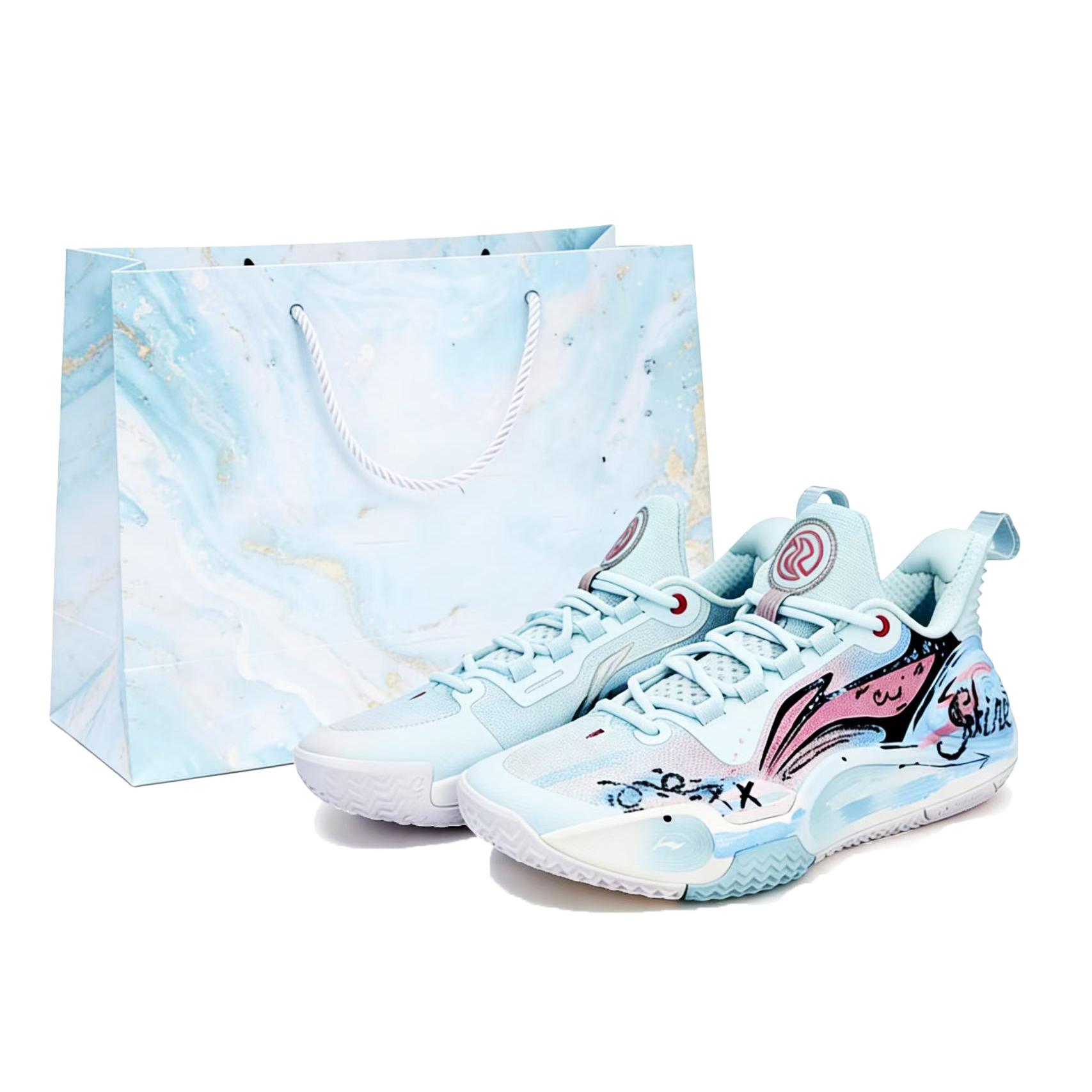 

Li Ning Speed 9 Амортизирующие Нескользящие Износостойкие Низкие Баскетбольные Кроссовки Унисекс Сине-Розовые ABPT001-6(Команда1497-) 39