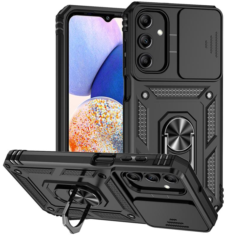 Pouzdro pro Samsung Galaxy A15 a15 slide s fotoaparátem, nárazuvzdorné, brnění, kryt pro Samsung A15 A 15 15A s magnetickým kroužkem a stojánkem, zadní kryt
